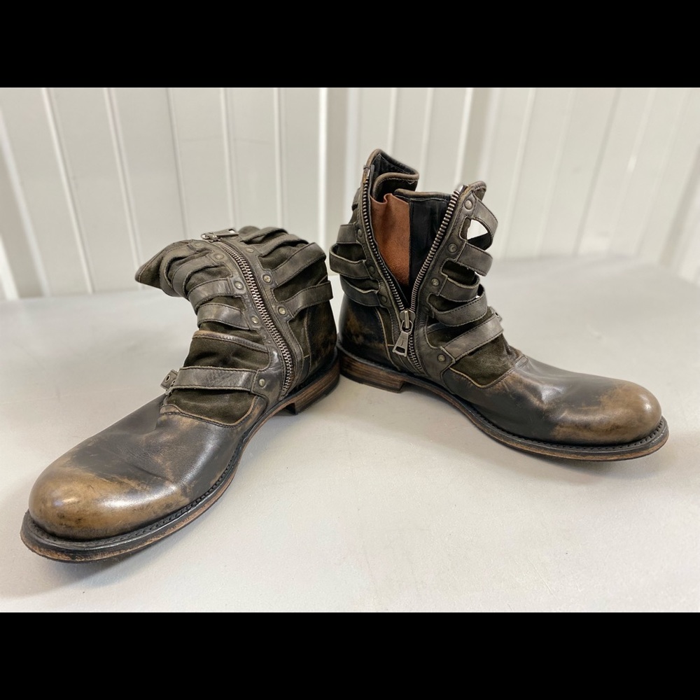 John Varvatos Triple Buckle Engineer Boots 11.5